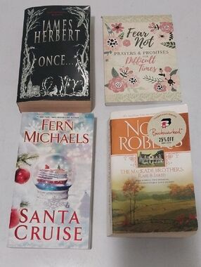 Set of 4 Paperback Books (Black, Pink, White, Orange Covers)